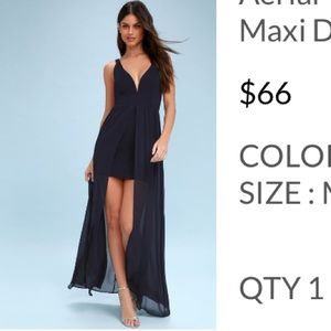 Lulus Aerial view navy blue maxi dress